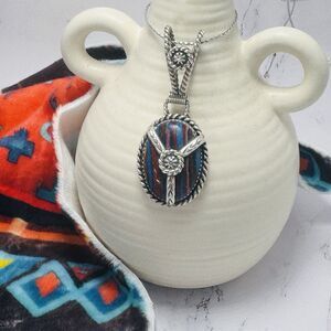 Vintage Authentic Running Bear Native American Sterling Silver Pendant